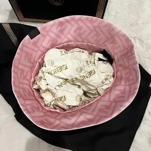 FENDI x VERSACE Silk Fendace FF Baroque Bucket Hat Pink Medium Reversible Versace | Accessories | Fendi X Versace Silk Fendace Ff  main image 2
